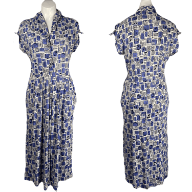 1940’s Novelty Print Day Dress Size M