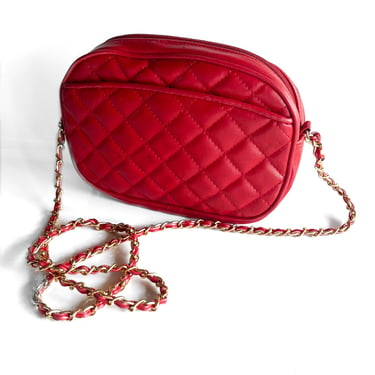 1990s Red Quilted Purse