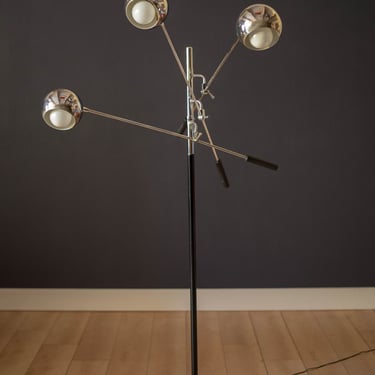 Triennale Mid Century Modern Orbiter Chrome Floor Lamp by Robert Sonneman 