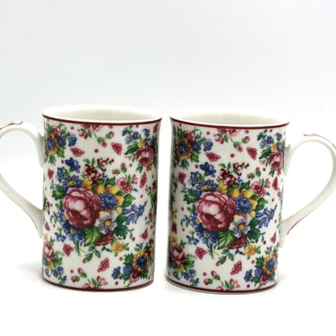 vintage Royal Albert Lady Carlyle Coffee Mugs Afternoon Tea 2 Set of two. 