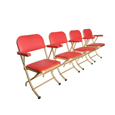 Warren McArthur Folding Chairs Mayfair Industries Set of Four Art Deco 
