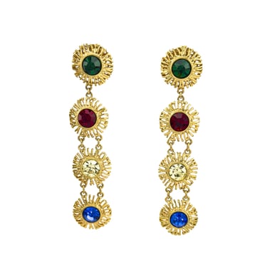 Gem Sunburst Drop Earrings