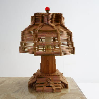 Craft Stick Table Lamp, 1970s 