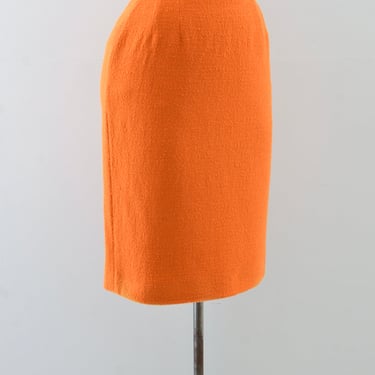 CHANEL Boucle Wool Skirt Orange