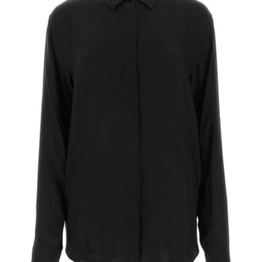 Saint Laurent Woman Black Silk Shirt