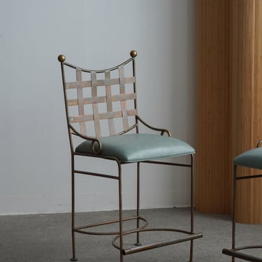 Steel and Brass Bar Stools