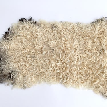 Natural Curly Spanish Sheepskin Hide Throw Rug 