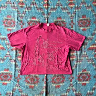 Vintage 1990s All-Ways Sportswear Bedazzled Fish Shirt 