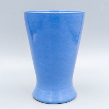 Bybee (Cornelison) Blue Stoneware Vase | Vintage Old Kentucky Hand Turned Pottery 