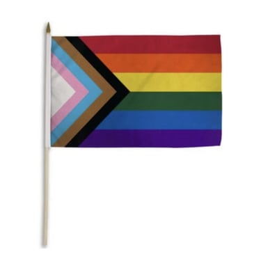 Progress Pride Flag on Flagpole