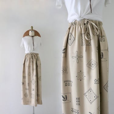 draw string woven maxi skirt 29-40 - deadstock 