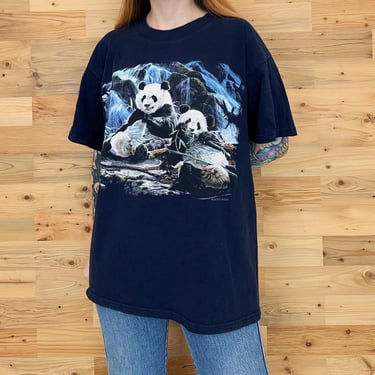 Vintage Panda Bears Nature Tee Shirt T-Shirt 