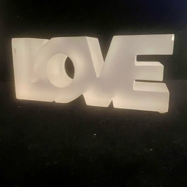 Solid Frosted Resin Lucite LOVE Sculpture 1970's