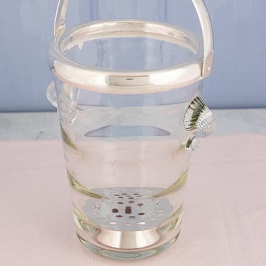 Antique Danish Silverplate &amp; Blown Glass Ice Pail