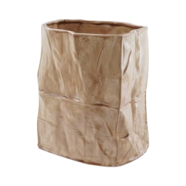 Ceramic Crinkle Paper Bag Vase 