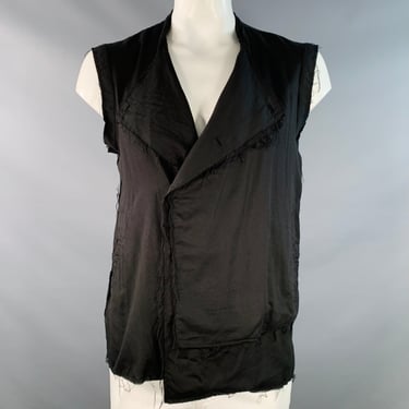 ASKYY TOKYO One Size Black Cotton Deconstructed Raw Hem Vest