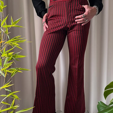 70s Red & Black Pants