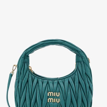 Miu Miu Woman Wander Woman Green Handbags