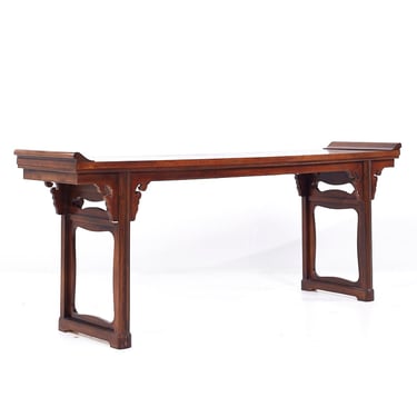 Baker Hollywood Regency Chinoiserie Altar Console Table - mcm 