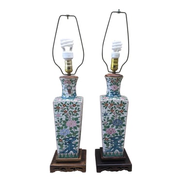 COMING SOON - Vintage Chinoiserie Floral Lamps - a Pair