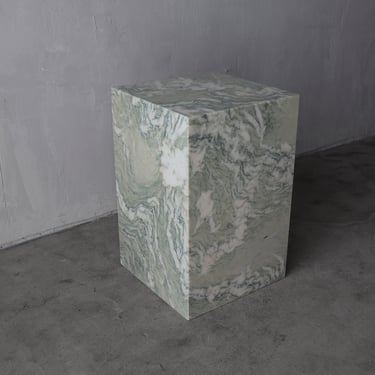 Large Square Green Marble Pedestal 