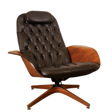 Mid Century Modern George Mulhauser Plycraft Swivel Bentwood Chair 