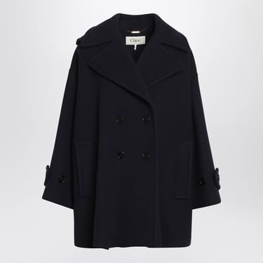 Chloé Wide Blue Double-Breasted Coat Women
