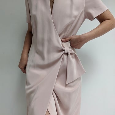 Vintage Dana Buchman Blush Silk Wrap Dress
