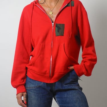 1980's Red Patched Sweatshirt