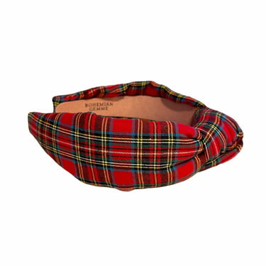 Classic Red Tartan Knotted Headband