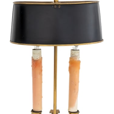 Brass Two-Light Table Lamp, 20th C.