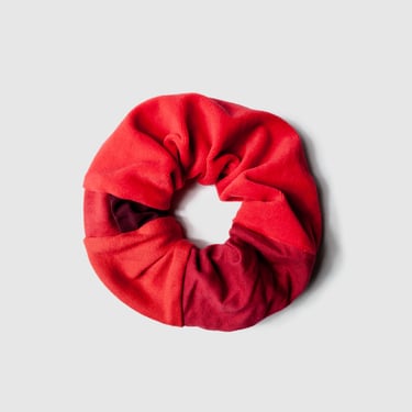 red 'all-over reroll' scrunchie