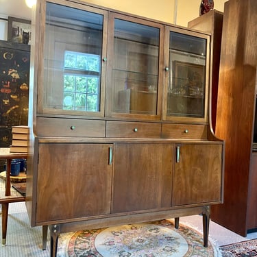 Midcentury Modern Walnut Petite China Cabinet from Kroehler