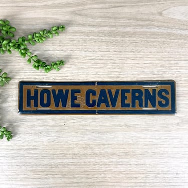 Howe Caverns license plate topper - vintage road trip souvenir 