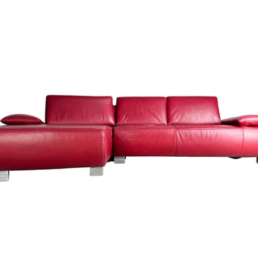 Original Koinor Volare Sofa Design Couch Leather Red Corner Sofa 