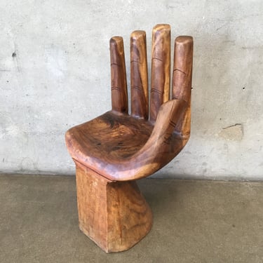 Carved Right Hand Teak Chair