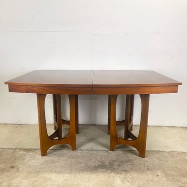 Mid-Century Sculptural Base Dining Table with Leaf 
