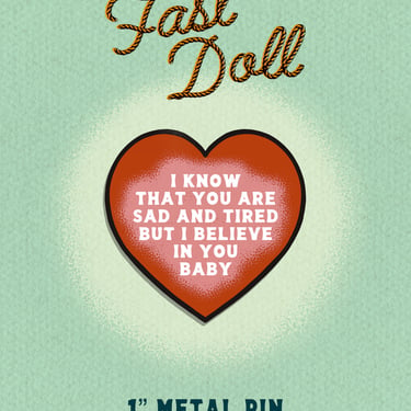 Sad & Tired Heart 1” Metal Lapel Pin 