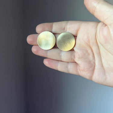 Medium Brushed Goldfilled Disc Studs 