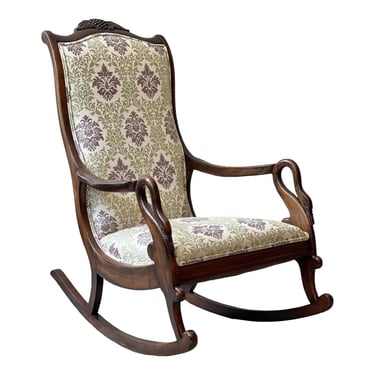 Vintage 1920’s Mahogany Gooseneck Rocking Chair 