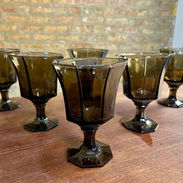 Dark Amber Drinking Goblets - Set of 6 