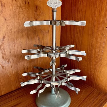 Foremans Office Stamp Rack by STANDARD Vintage Mid-Century Carousel Pipes Tools Etc Desk Desktop Organizer 3 Tier Stand 