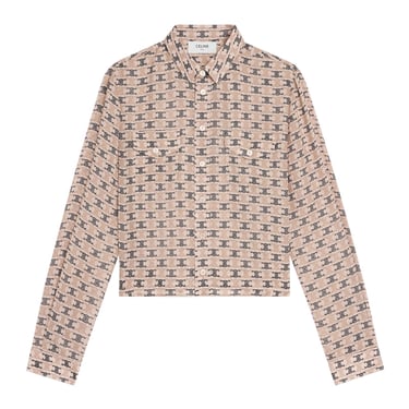 Celine Women Cropped Shirt In Silk Georgette