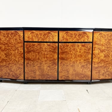 Vintage burl wood credenza by Paul Michel, 1980s - vintage sideboard  - hollywood regency credenza - luxury furniture 