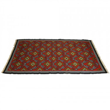 Red and Green Kilim Rug