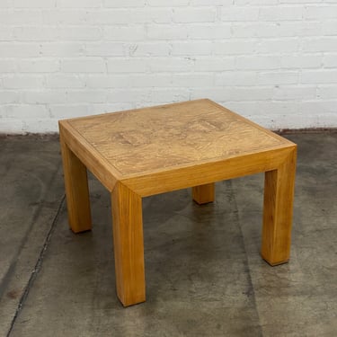 Burl wood and oak side table 