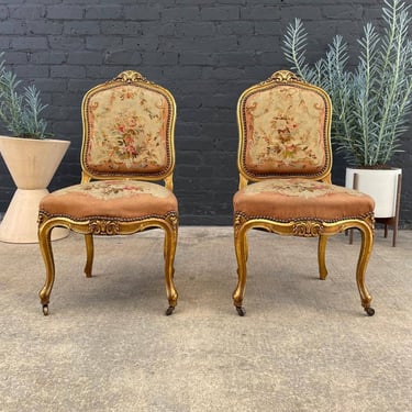 Pair of Antique French Style Side Chairs, c.1930’s 