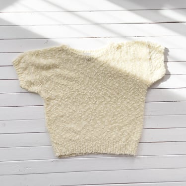 yellow sweater 80s vintage pastel yellow short sleeve sweater 