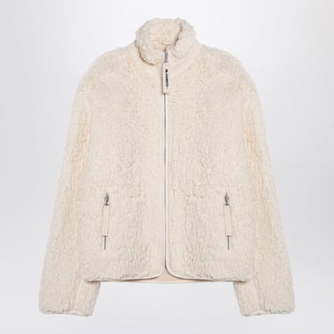 Jil Sander Ivory Shearling-Effect Zip Sweatshirt Women