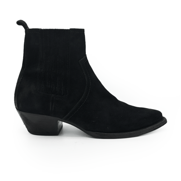 SAINT LAURENT PARIS BLACK SUEDE BOOTS